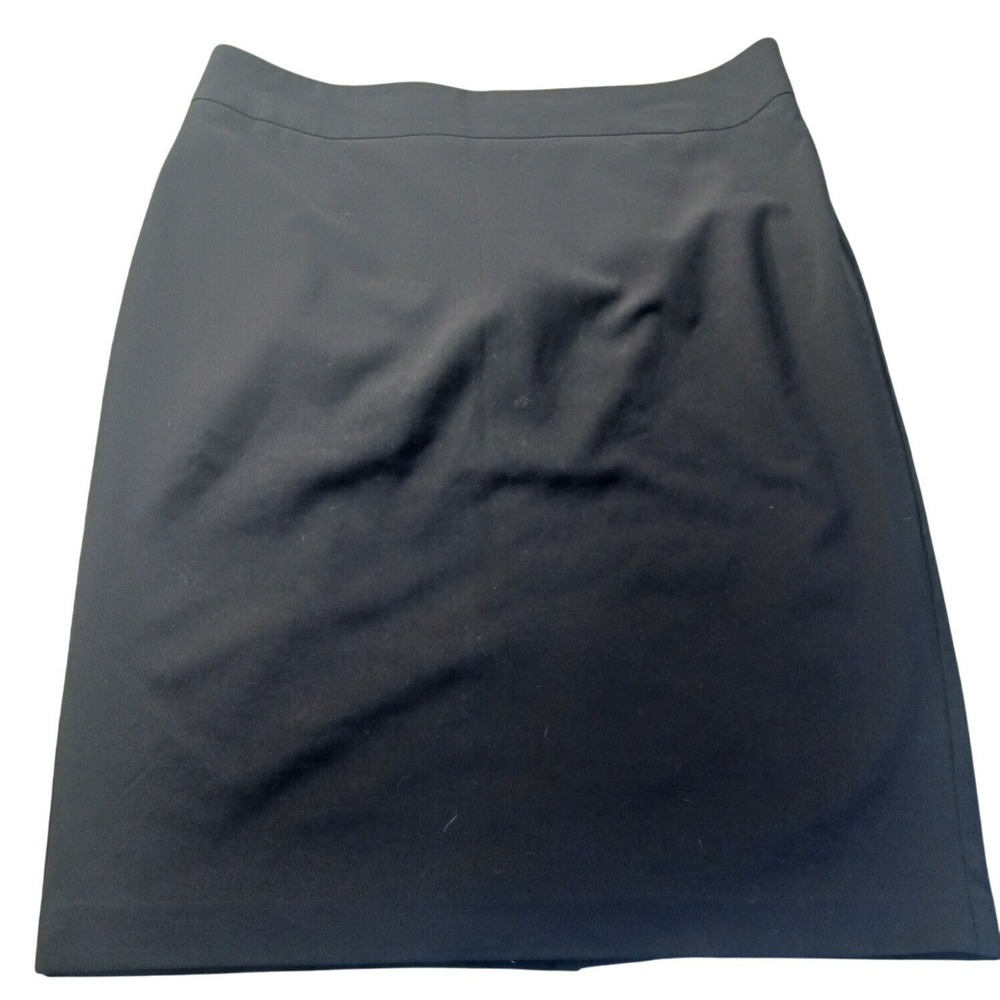 Ann Taylor Pencil Skirt Size 10 Black Midi Career Office Classic Minimalist